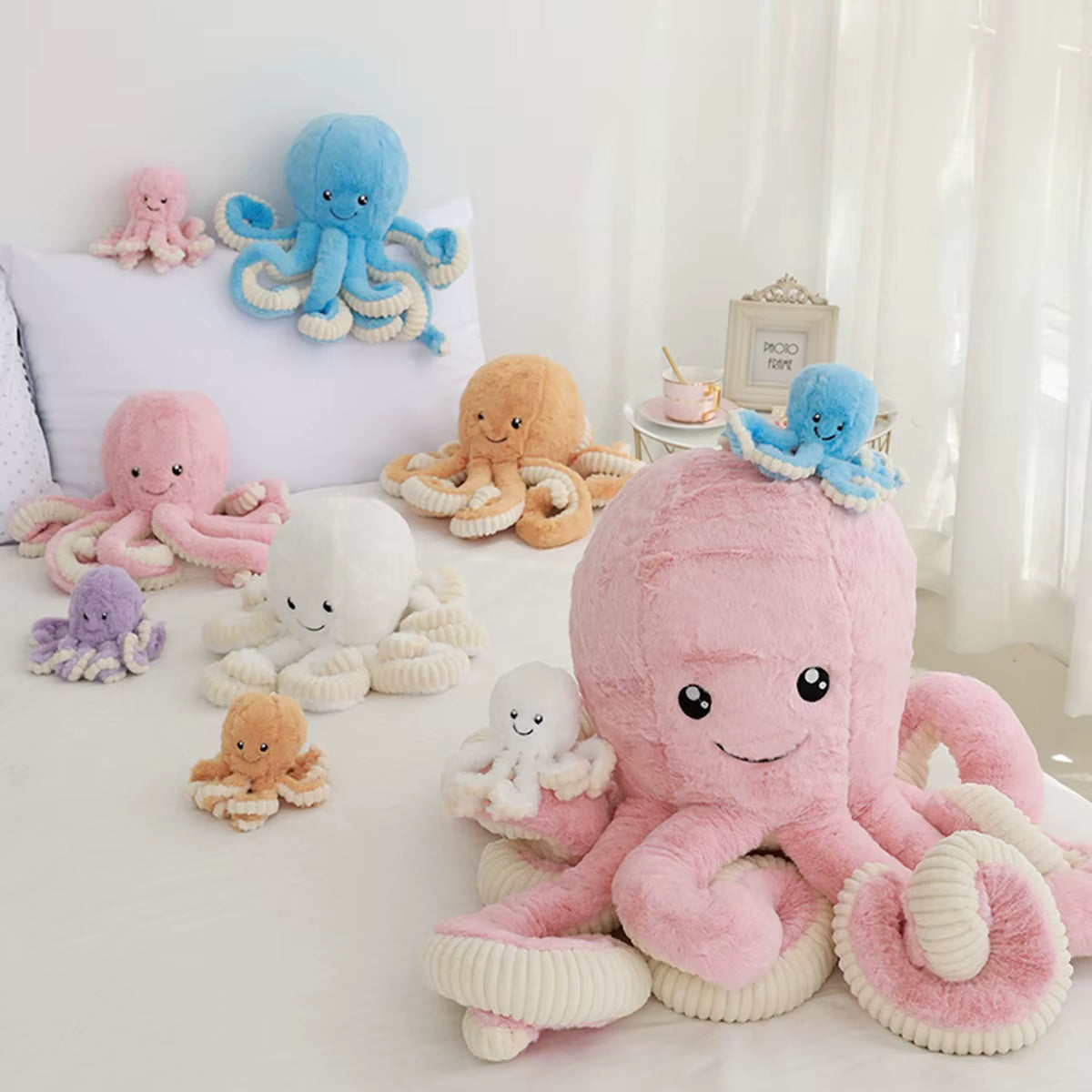 2 Sizes Cute Toy Octopus Plush Animals Toys PP Cotton Stuffed Animals Doll for Children Girls Home Decoration Birthday Gifts